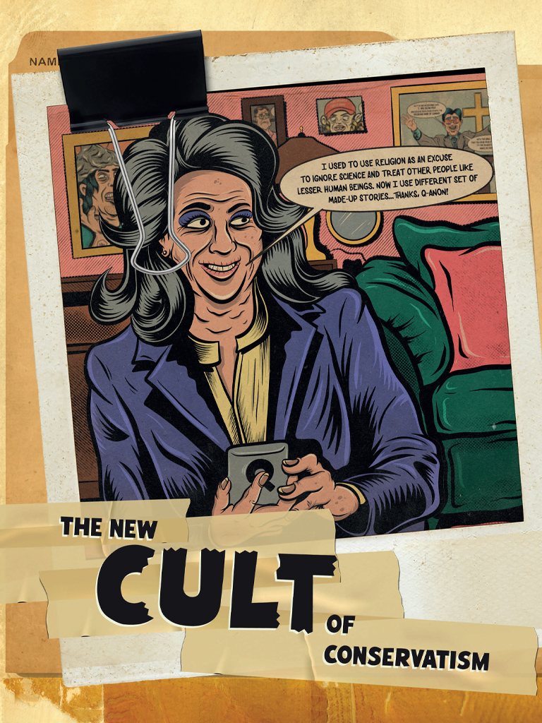 The New Cult of Conservatism – Editorial Cartoon – The Covidiot Files